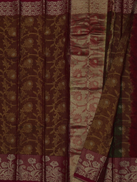 

Pothys Brown Woven Design Cotton Blend Saree
