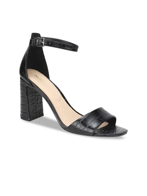 

ALDO Women Black Solid Leather Block Heels