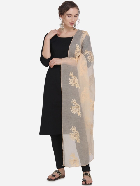 

mf Beige Embroidered Dupatta
