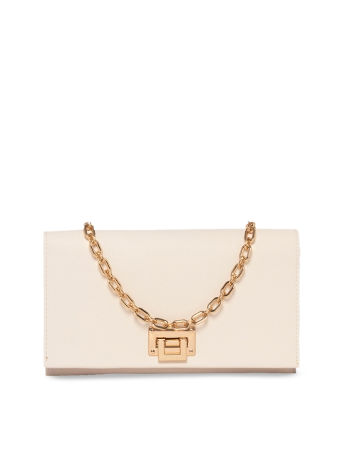 

ALDO Women White Solid Envelope Wallet