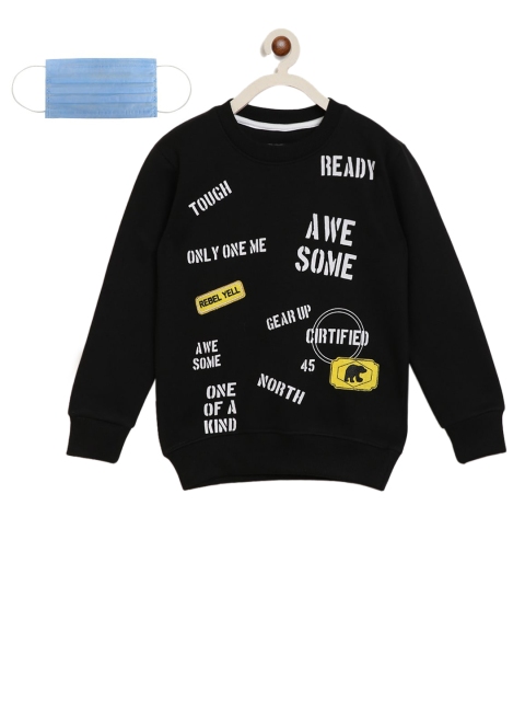 

Lil Tomatoes Boys Black Printed Sweatshirt