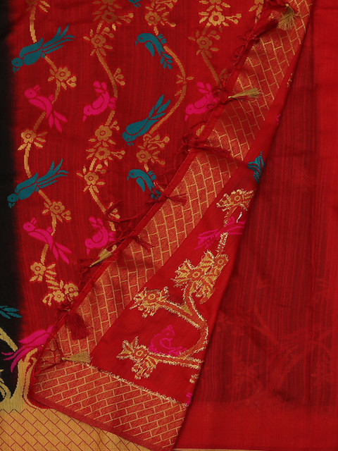 

Pothys Black & Red Art Silk Woven Design Saree