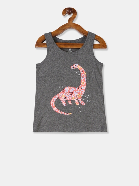 

GAP Boys Charcoal Grey Printed Round Neck T-shirt