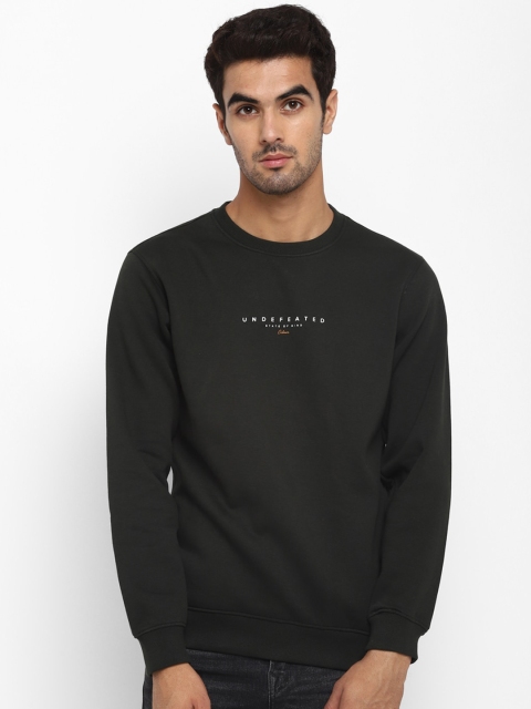 

Octave Men Olive Green Solid Sweatshirt