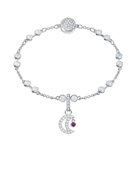 

SWAROVSKI White, Rhodium Plated Remix Collection Moon Charm, Silver