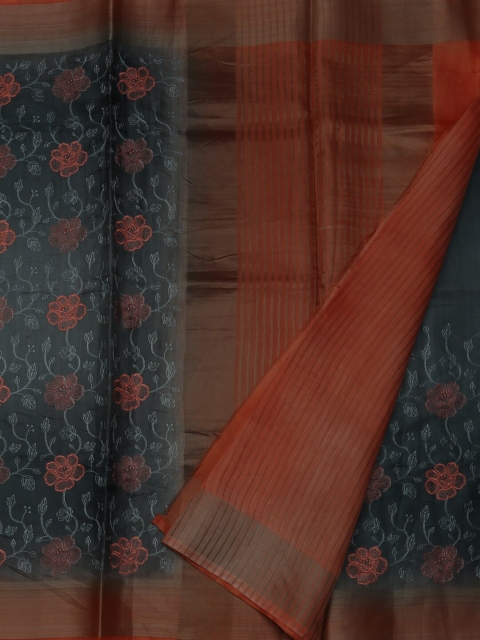 

Pothys Grey & Orange Art Silk Woven Design Saree