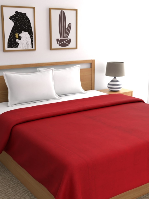 

A Homes Grace Red Solid Mild Winter 300 GSM Double Bed Blanket