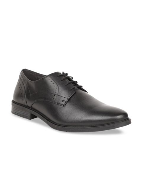

Hush Puppies Men Black Solid Leather Formal Derbys
