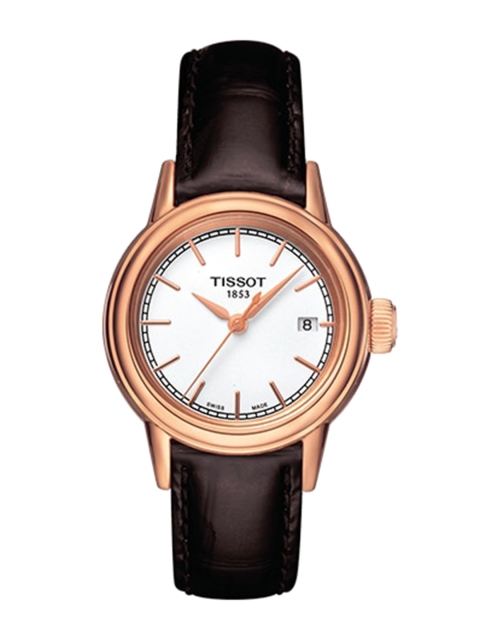 

TISSOT Women White Leather Analogue Watch T0852103601100