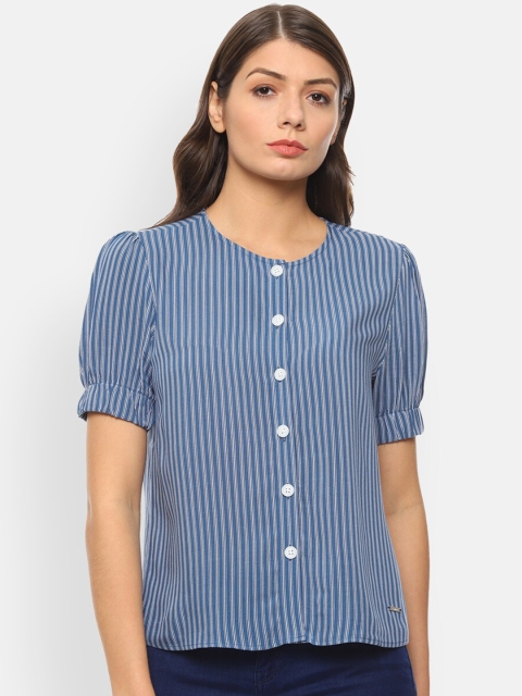 

Van Heusen Woman Women Blue Striped Top