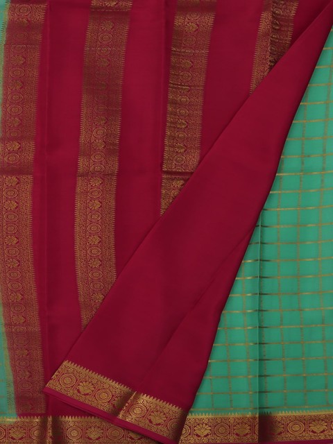 

Pothys Green & Red Pure Silk Woven Design Mysore Silk Saree