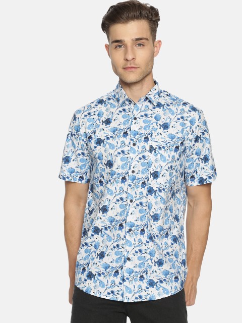 

Bene Kleed Men White & Blue Regular Fit Printed Casual Shirt
