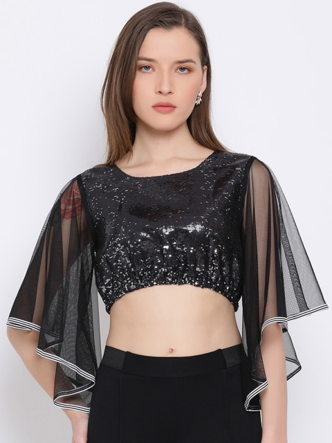

ALL WAYS YOU Women Black Embellished Top