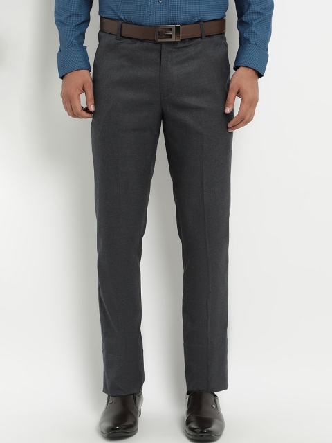 

COBB Men Grey Regular Fit Solid Formal Trousers