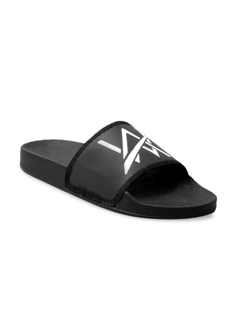 Woakers Men Black Solid Sliders