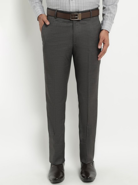 

COBB Men Grey Regular Fit Solid Regular Trousers