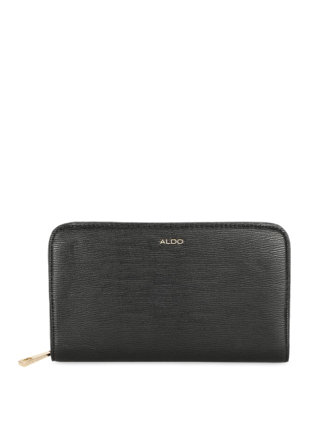 

ALDO Women Black Solid Zip Around Wallet