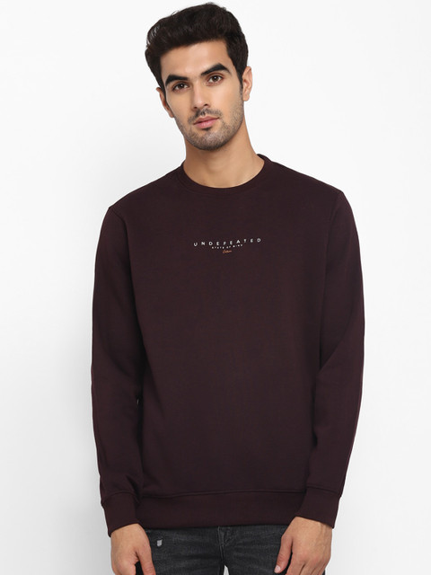 

Octave Men Maroon & White Printed Sweatshirt
