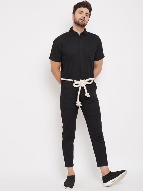 

FUGAZEE Men Black Solid Basic Jumpsuit