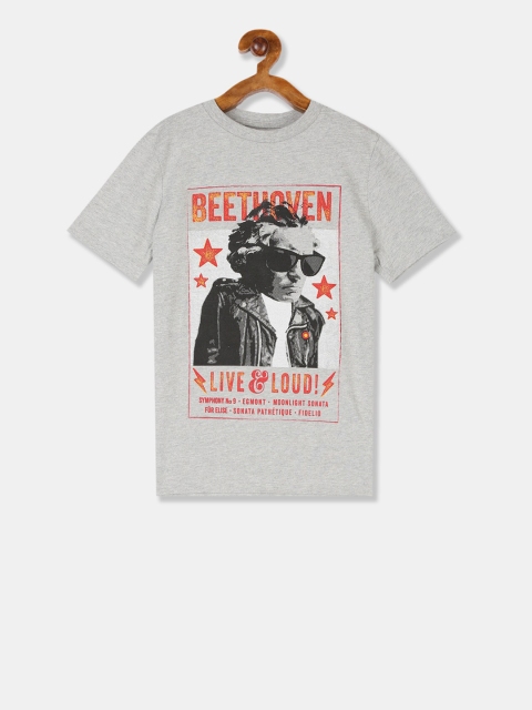 

GAP Boys Grey Printed Round Neck T-shirt