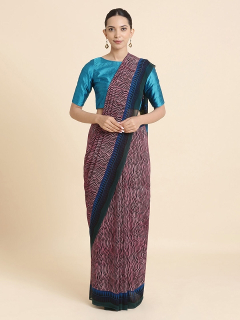 

Taneira Purple & Black Pure Georgette Printed Saree
