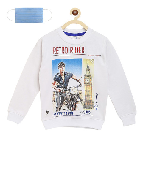 

Lil Tomatoes Boys White Printed Sweatshirt