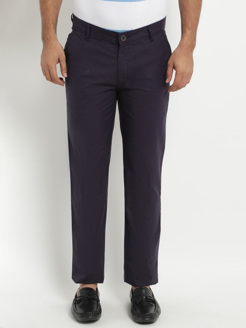 

COBB Men Navy Blue Slim Fit Solid Regular Trousers