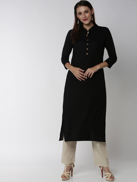 

Soch Women Black Solid Straight Kurta