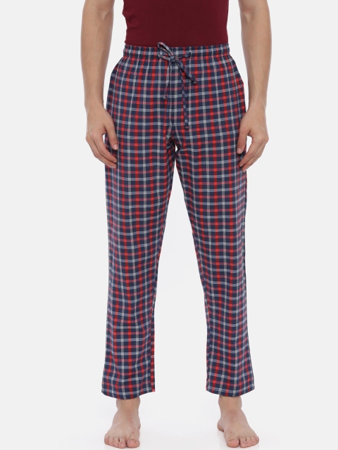 

Joven Men Red & Blue Checked Lounge Pants