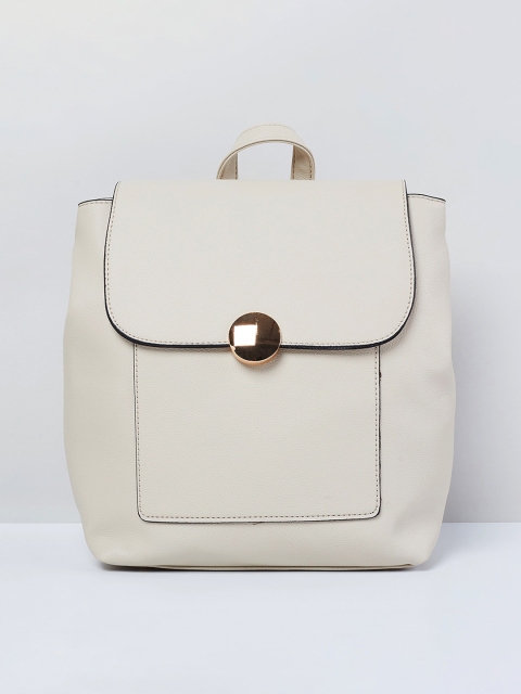 

max Women Off-White Solid Backpack