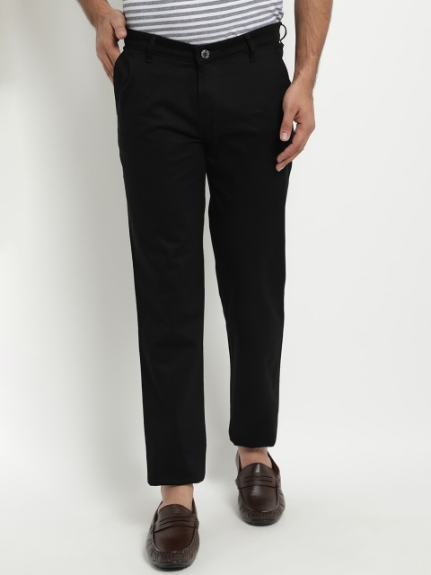 

COBB Men Black Smart Slim Fit Solid Regular Trousers