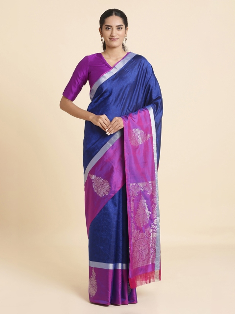 

Taneira Blue Handwoven Design Pure Silk Sustainable Saree