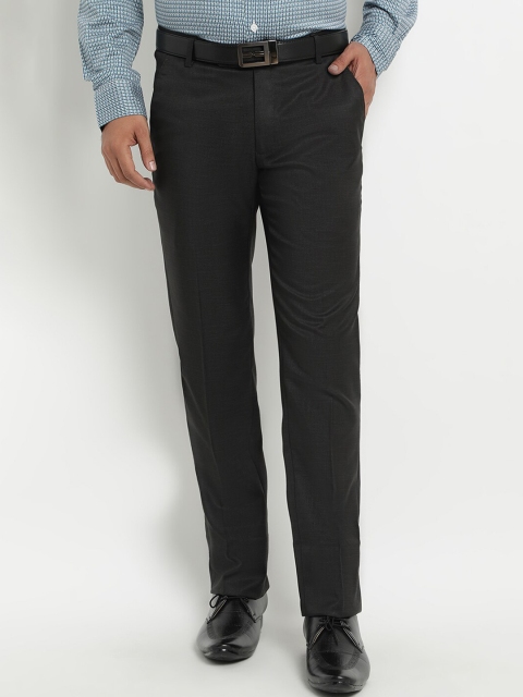 

COBB Men Black Regular Fit Solid Formal Trousers