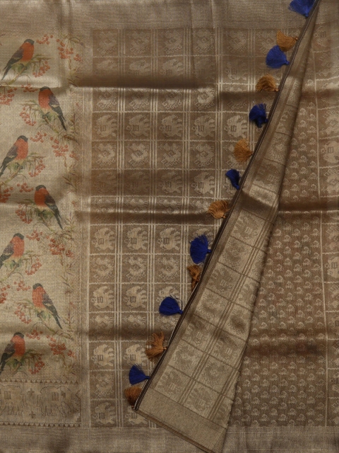 

Pothys Gold-Toned Woven Design Tissue Saree