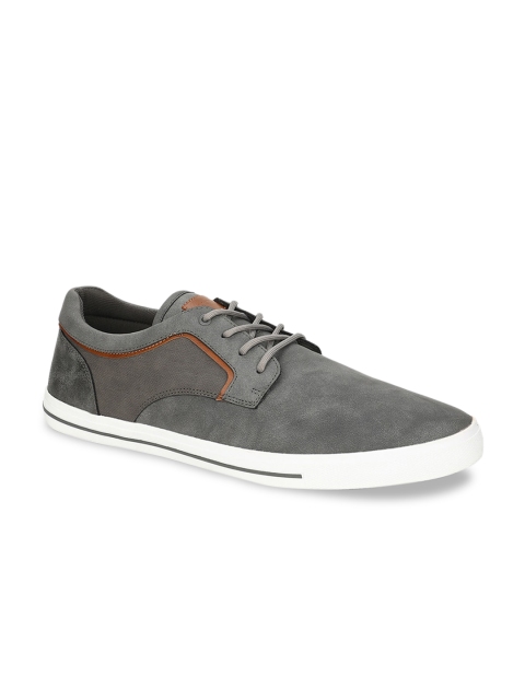 

ALDO Men Charcoal Grey Solid Sneakers