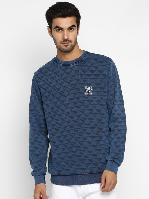 

Octave Men Blue Printed Sweatshirt