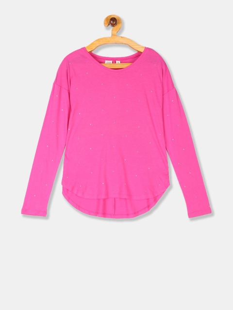 

GAP Girls Pink Long Sleeve High Low Tee