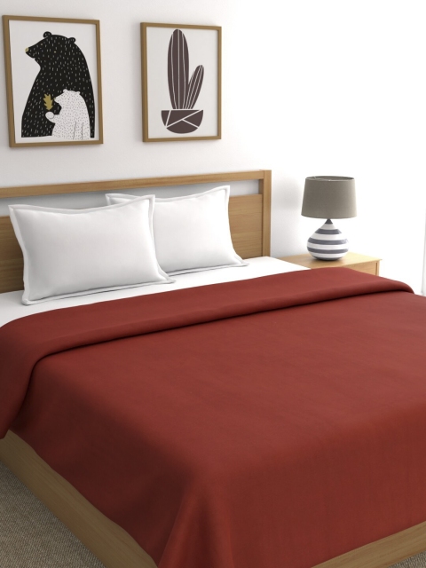 

A Homes Grace Rust Brown Solid Mild Winter 300 GSM Double Bed Blanket