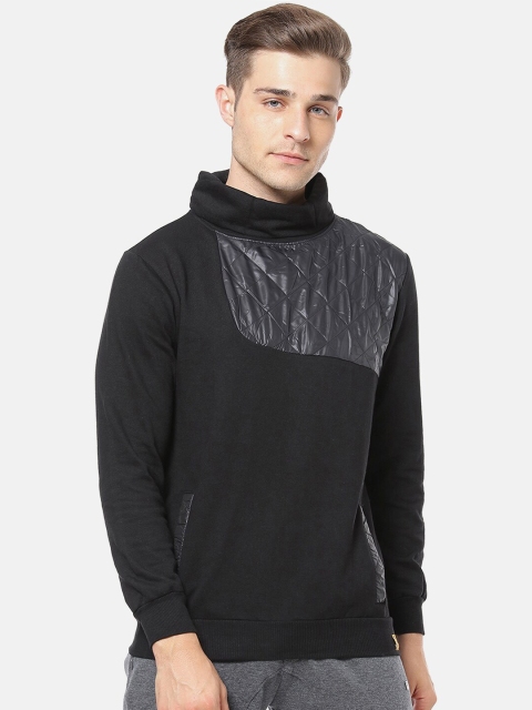 

Campus Sutra Men Black Solid Sweatshirt