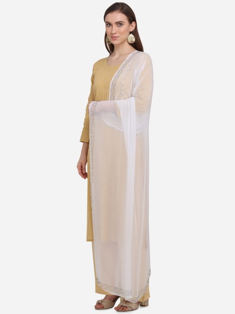 

mf White Printed Dupatta
