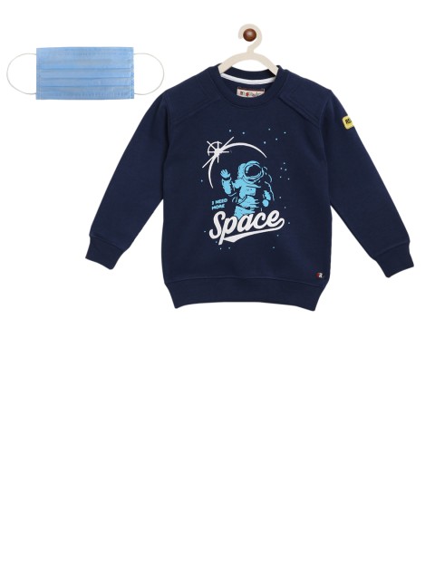 

Lil Tomatoes Boys Navy Blue Printed Sweatshirt
