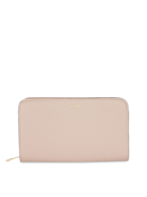 

ALDO Women Beige Solid Zip Around Wallet