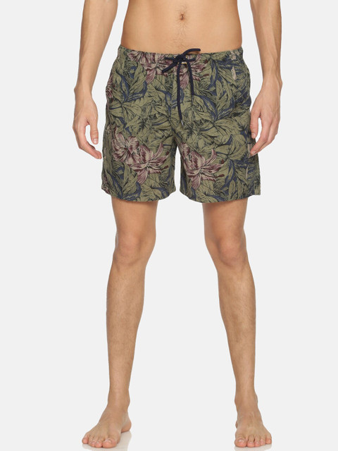 

Bene Kleed Men Green & Beige Printed Anti-Bacterial Pure Cotton Boxers BOMBS03SC05L35-4213