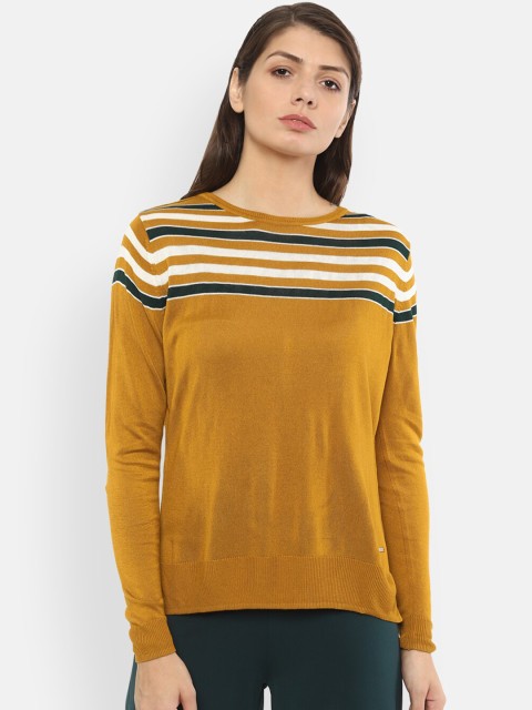 

Van Heusen Woman Women Mustard Striped Top