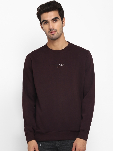 

Octave Men Maroon Solid Sweatshirt