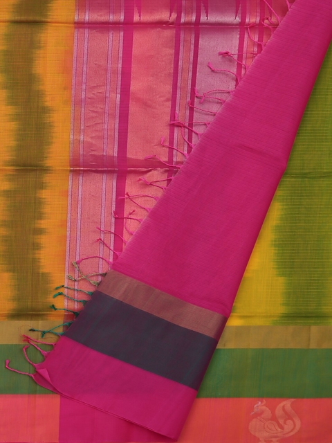 

Pothys Yellow & Pink Silk Cotton Woven Design Saree
