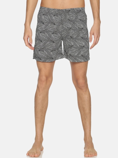

IVOC Men Black & White Printed Pure Cotton Boxers