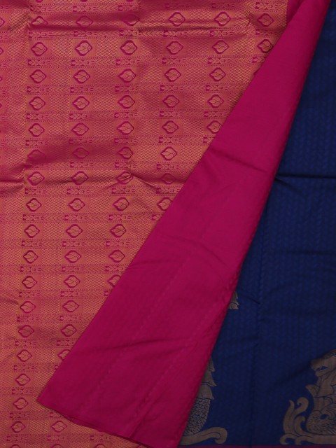 

Pothys Blue & Pink Pure Silk Woven Design Saree