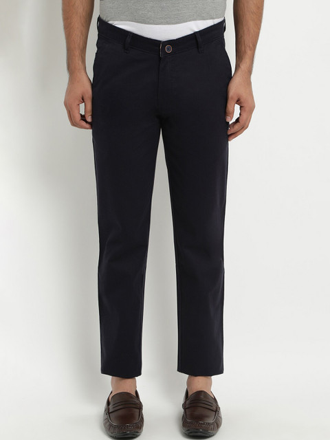 

COBB Men Navy Blue Slim Fit Solid Regular Trousers