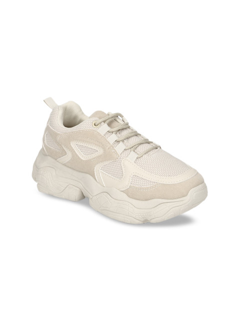 

Truffle Collection Women White & Beige Heeled Sneakers